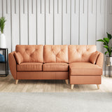 Edison Leather Chaise RH Light Feet Saddle from Roseland Furniture