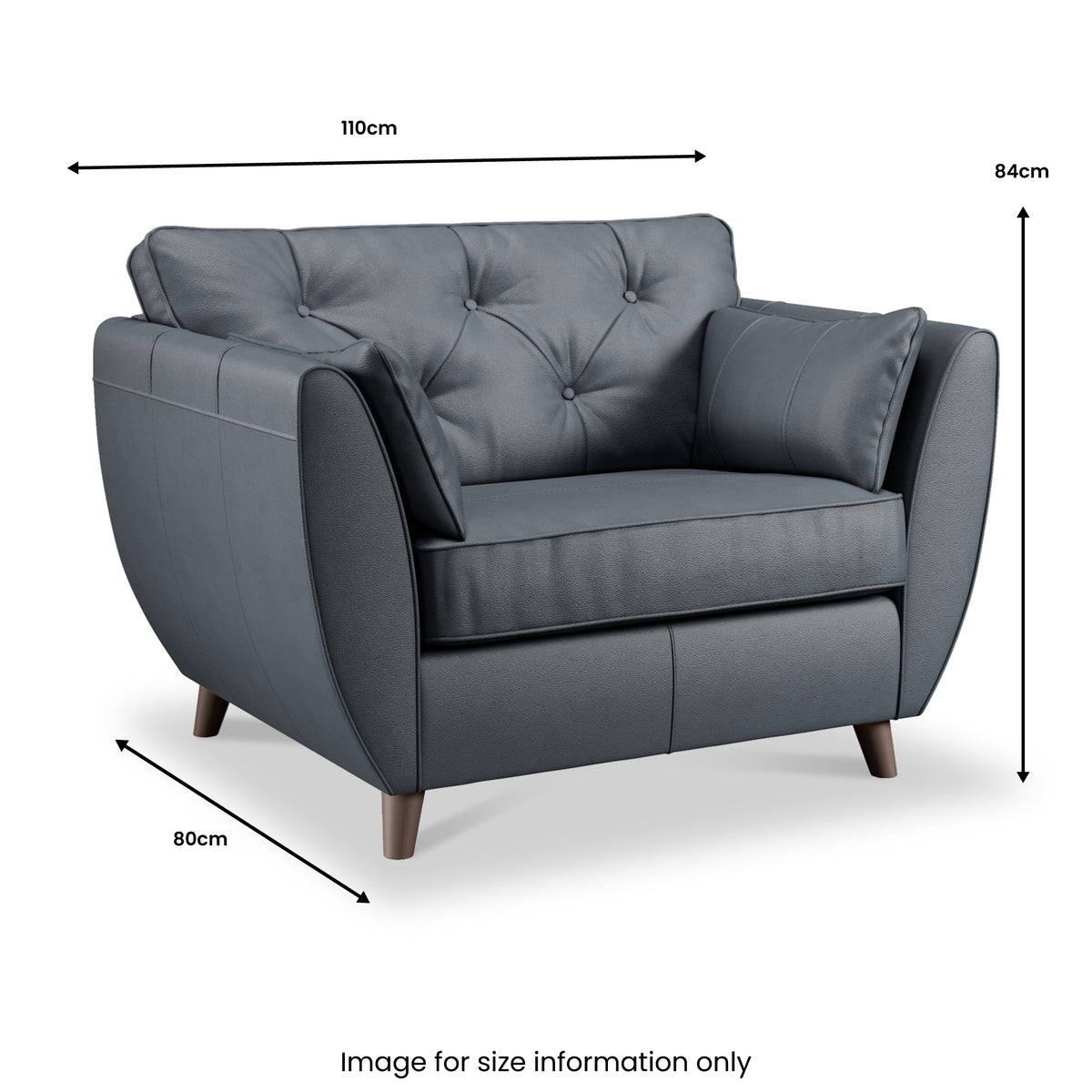 Edison Leather Snuggle Chair Dark Feet Navy Blue from Roseland Furniture