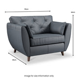 Edison Leather Snuggle Chair Dark Feet Navy Blue from Roseland Furniture