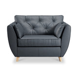 Edison Leather Snuggle Chair Light Feet Navy from Roseland Furniture