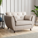 Edison Leather Snuggle Chair Dark Feet Cloud from Roseland Furniture
