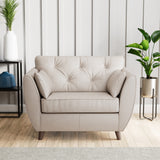 Edison Leather Snuggle Chair Dark Feet Cloud from Roseland Furniture