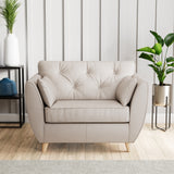 Edison Leather Snuggle Chair Light Feet Cloud from Roseland Furniture