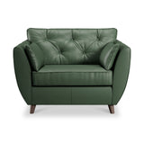 Edison Leather Snuggle Chair Dark Feet Green from Roseland Furniture