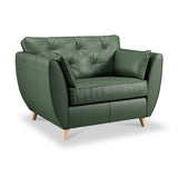 Edison Leather Snuggle Chair Light Feet Hunter Green from Roseland Furniture