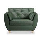 Edison Leather Snuggle Chair Light Feet Hunter Green from Roseland Furniture