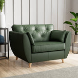 Edison Leather Snuggle Chair Light Feet Hunter Green from Roseland Furniture