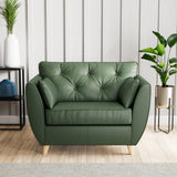 Edison Leather Snuggle Chair Light Feet Hunter Green from Roseland Furniture