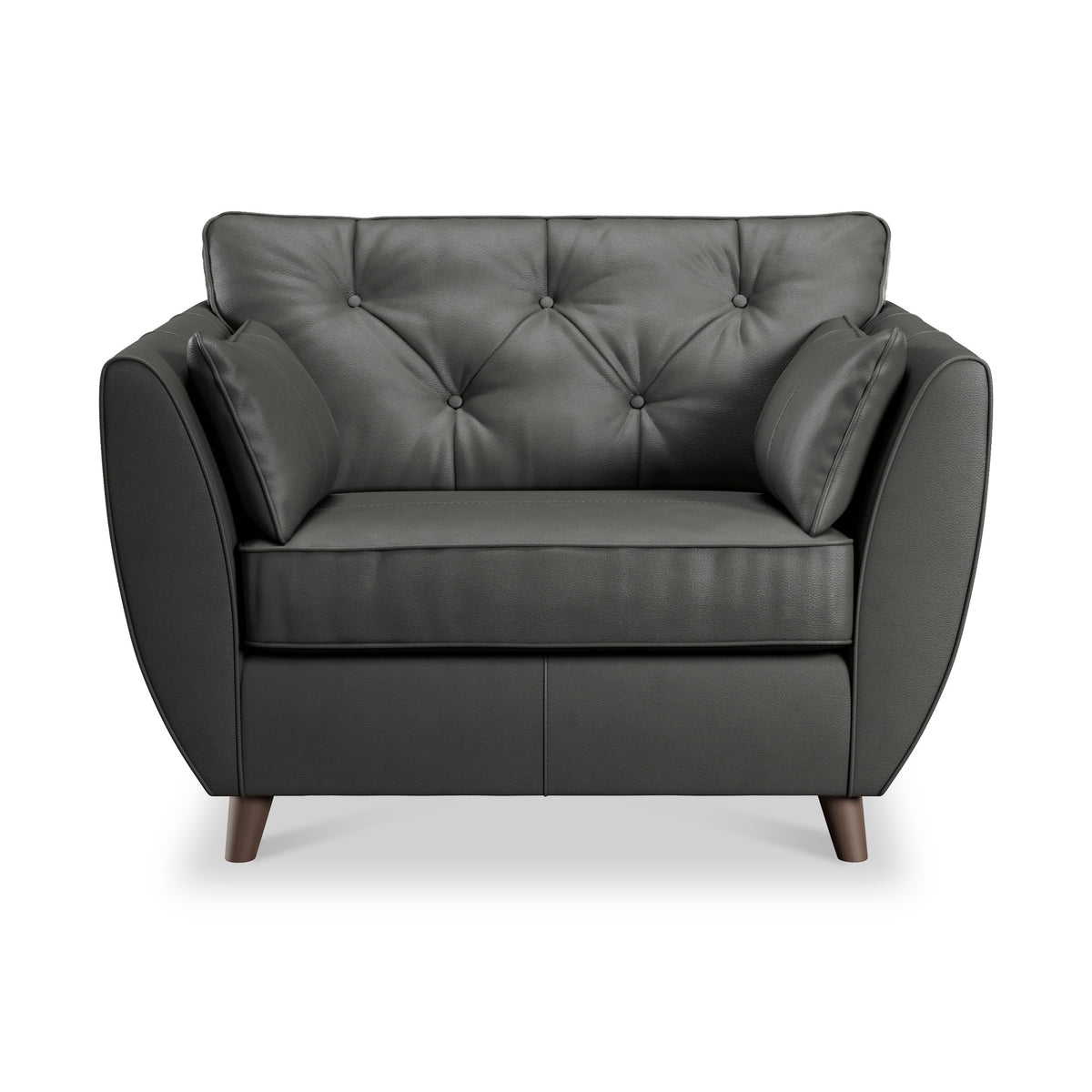 Edison Leather Snuggle Chair Dark Feet Raven from Roseland Furniture