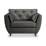 Edison Leather Snuggle Chair Dark Feet Raven from Roseland Furniture