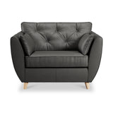 Edison Leather Snuggle Chair Light Feet Raven from Roseland Furniture