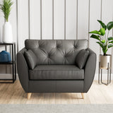 Edison Leather Snuggle Chair Light Feet Raven from Roseland Furniture