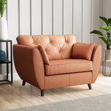 Edison Leather Snuggle Chair Dark Feet Saddle from Roseland Furniture