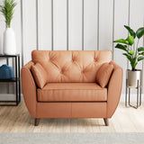 Edison Leather Snuggle Chair Dark Feet Saddle from Roseland Furniture