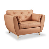 Edison Leather Snuggle Chair Light Feet Saddle from Roseland Furniture