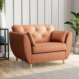 Edison Leather Snuggle Chair Light Feet Saddle from Roseland Furniture