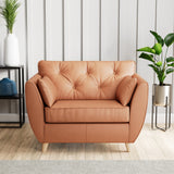 Edison Leather Snuggle Chair Light Feet Saddle from Roseland Furniture