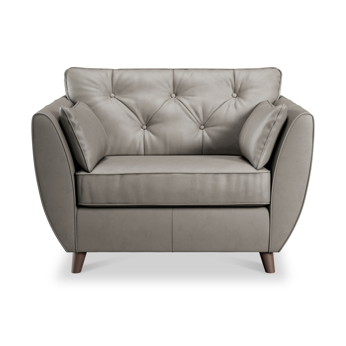 Edison Leather Snuggle Chair Dark Feet Stone Grey from Roseland Furniture