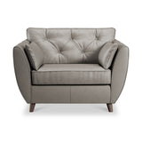 Edison Leather Snuggle Chair Dark Feet Stone Grey from Roseland Furniture