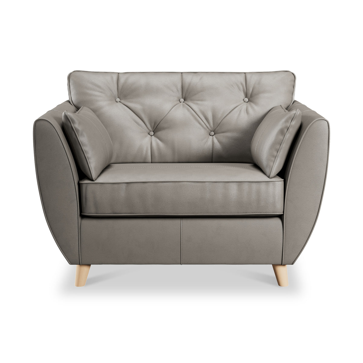 Edison Leather Snuggle Chair Light Feet Stone Grey from Roseland Furniture