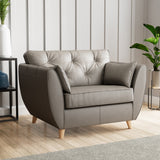Edison Leather Snuggle Chair Light Feet Stone Grey from Roseland Furniture