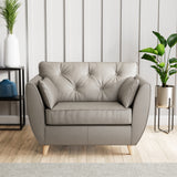 Edison Leather Snuggle Chair Light Feet Stone Grey from Roseland Furniture