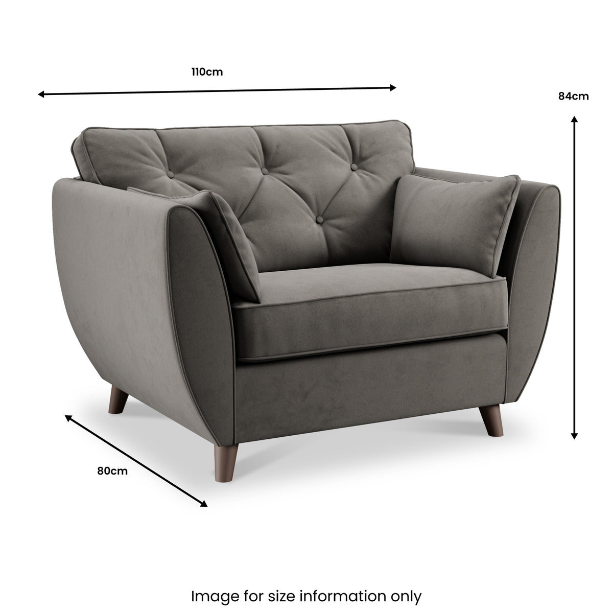 Edison Snuggle Chair Dark Feet Asphalt from Roseland Furniture