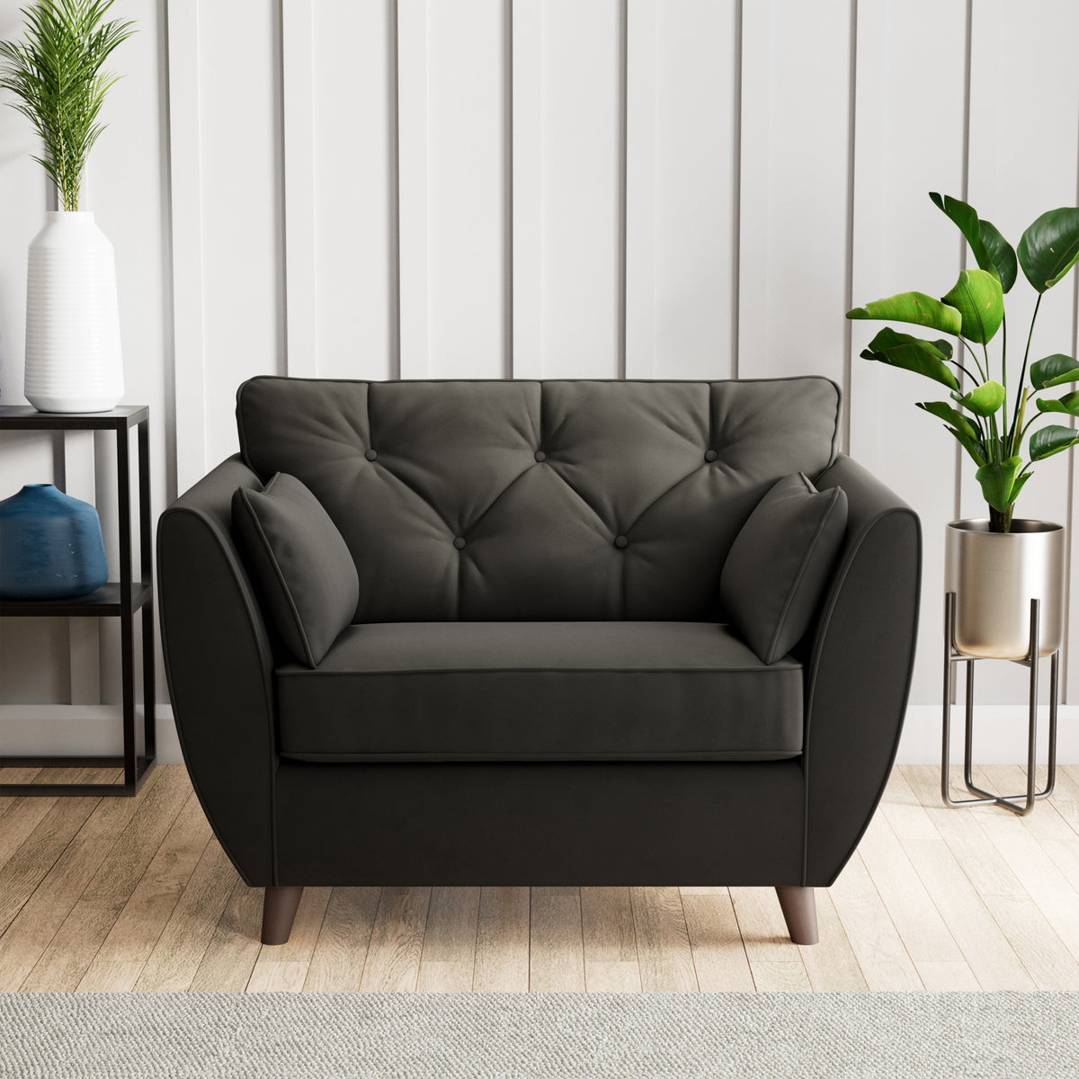 Edison Snuggle Chair Dark Feet Black from Roseland Furniture