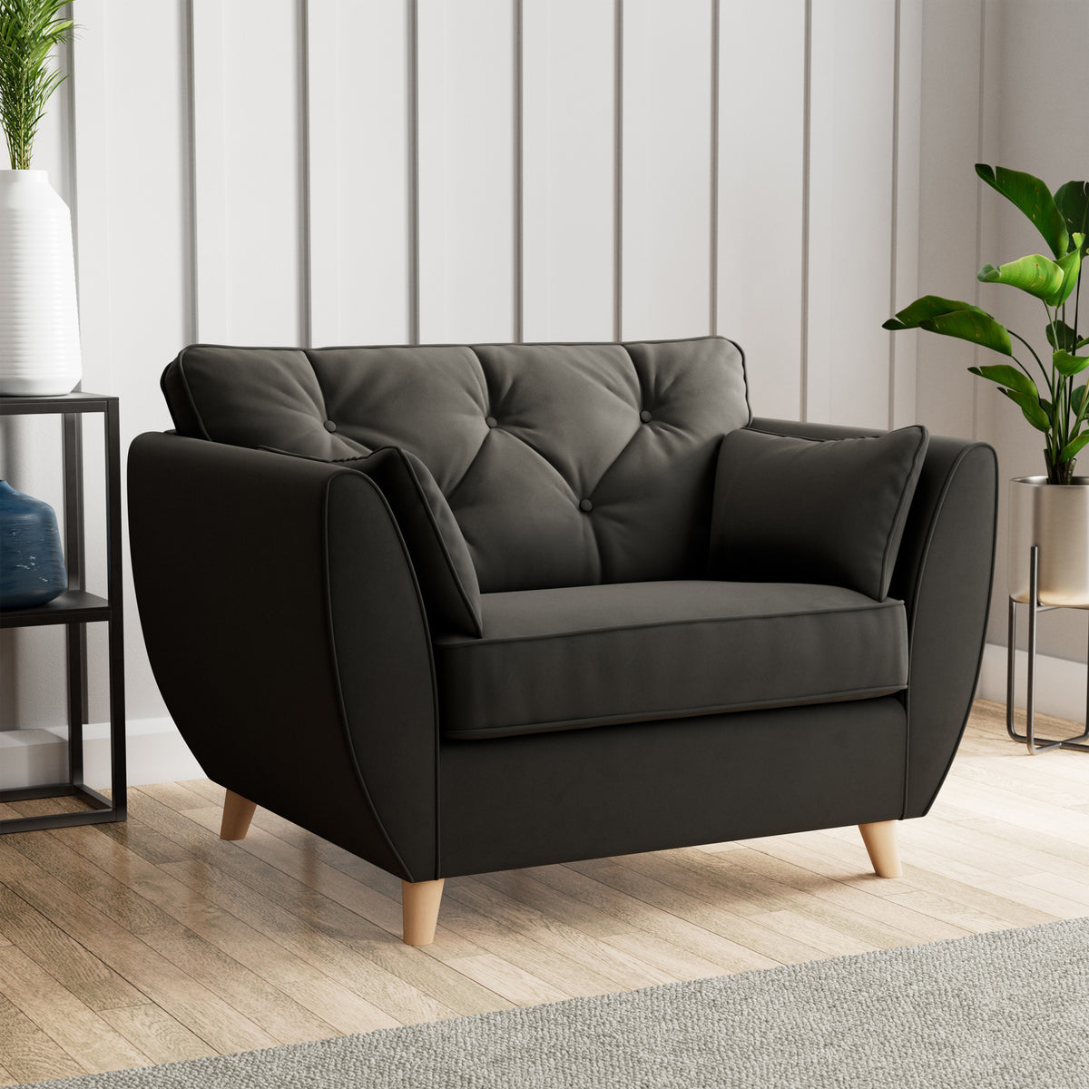Edison Snuggle Chair Light Feet Black from Roseland Furniture