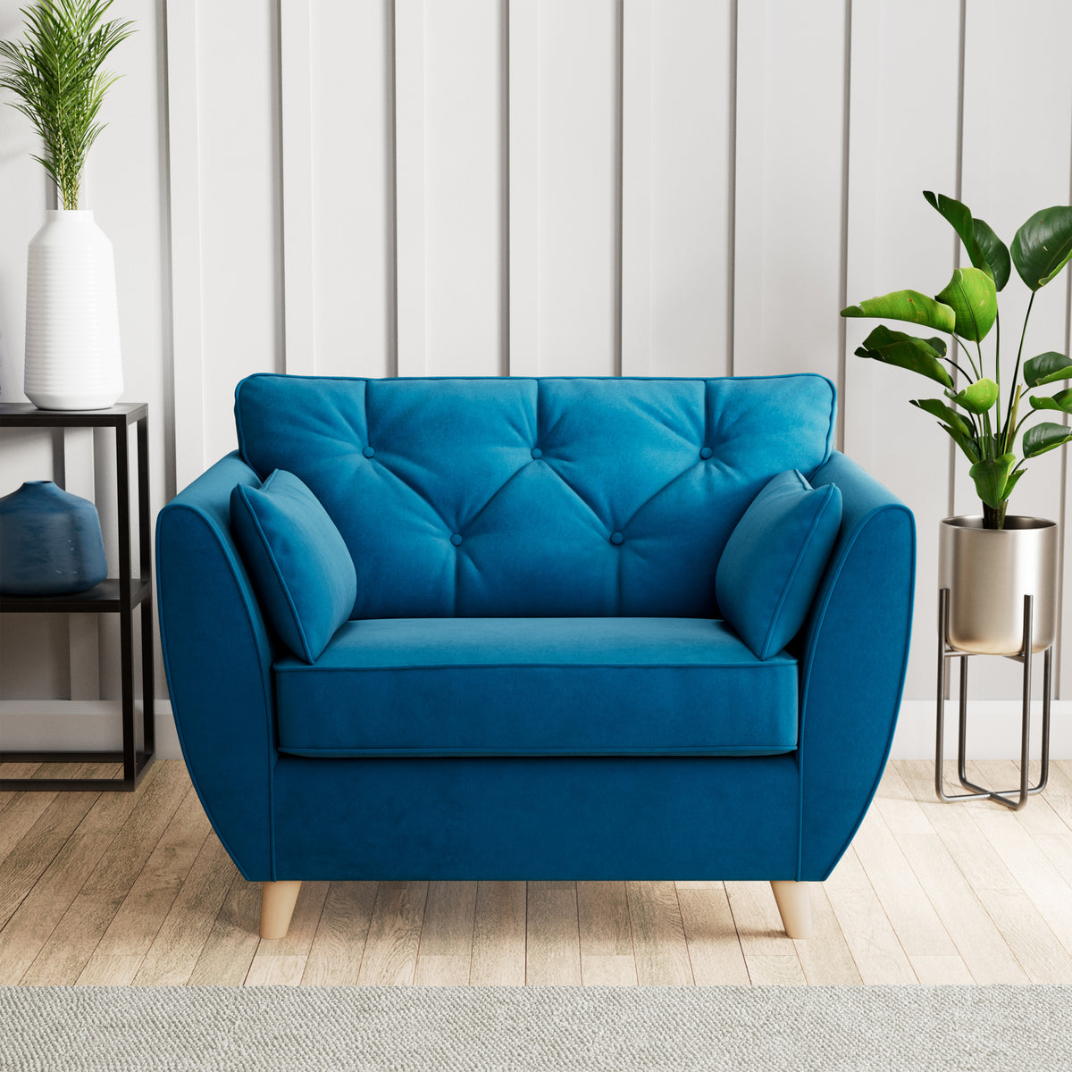 Edison Snuggle Chair Light Feet Marine from Roseland Furniture