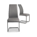 Holston Grey Faux Leather Quilted Back Dining Chair