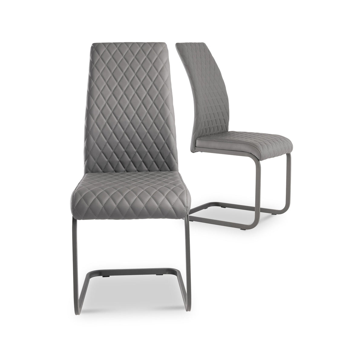 Holston Grey Faux Leather Quilted Back Dining Chair from Roseland Furniture