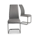 Holston Grey Faux Leather Quilted Back Dining Chair from Roseland Furniture