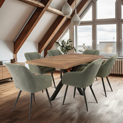 Ingrid Oak Parquet 160cm Dining Table