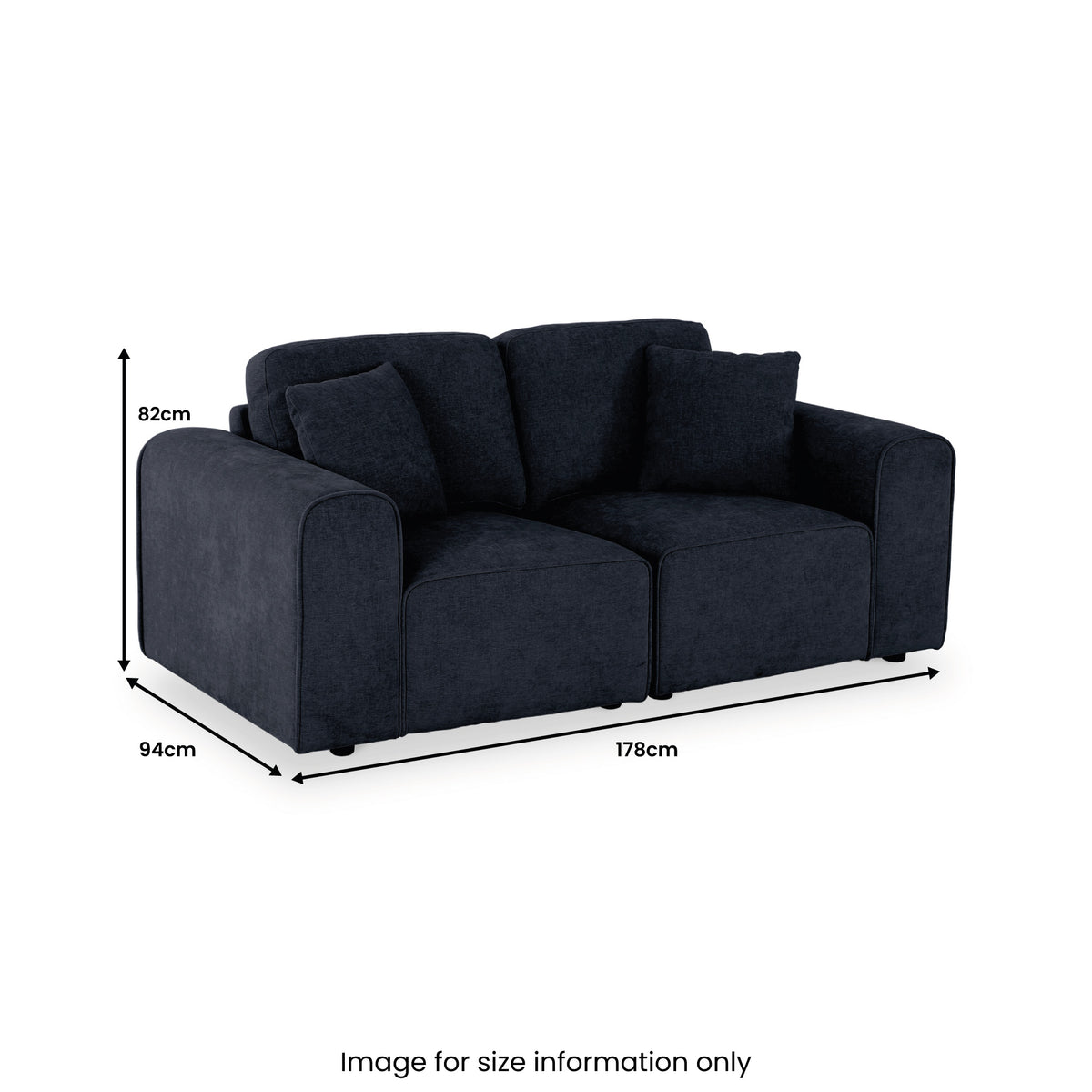 Hugo 2 Seater Sofa Deep Blue Angle1 from Roseland Furniture
