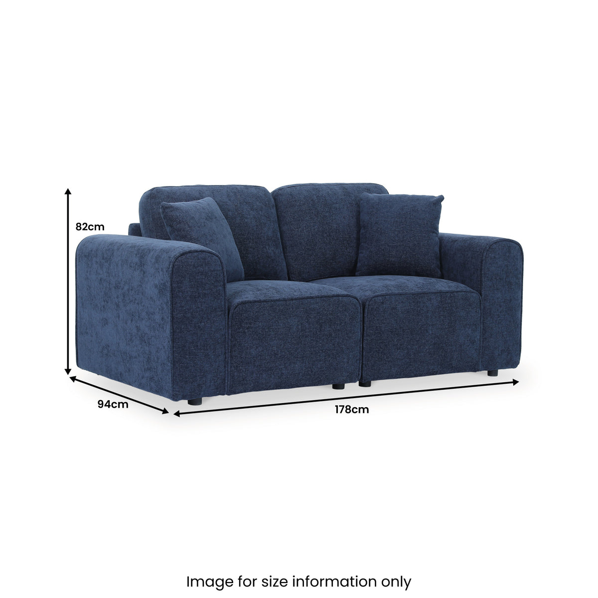 Hugo 2 Seater Sofa Deep Blue from Roseland Furniture