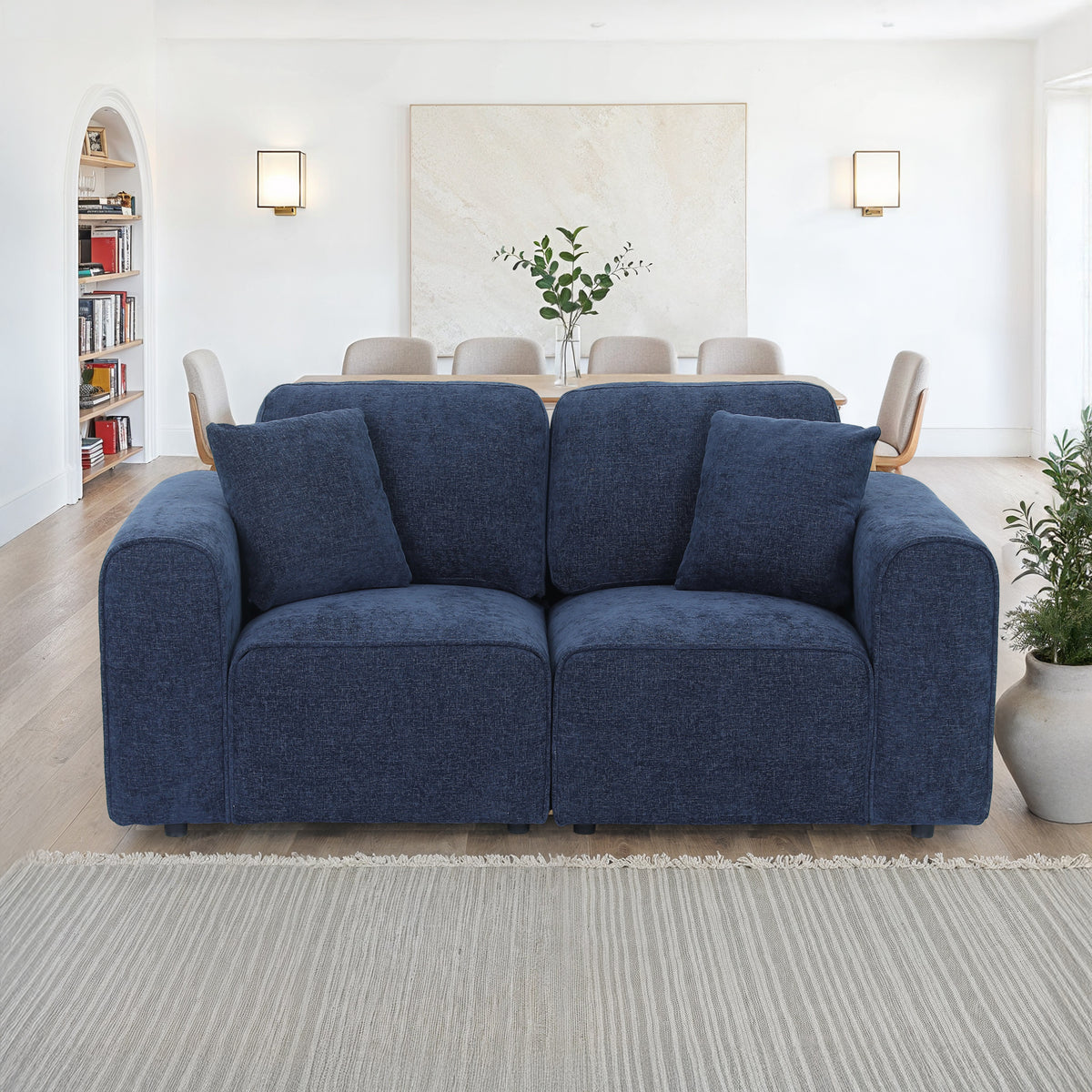 Hugo Deep Blue 2 Seater Sofa from Roseland Furniture