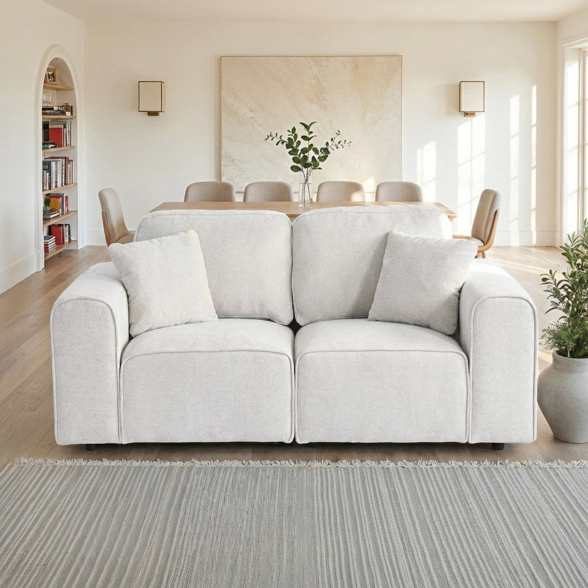 Hugo 2 Seater Sofa Natural Haze from Roseland Furniture