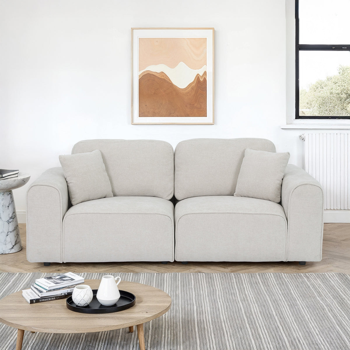 Hugo Natural Haze 3 Seater Sofa from Roseland Furniture