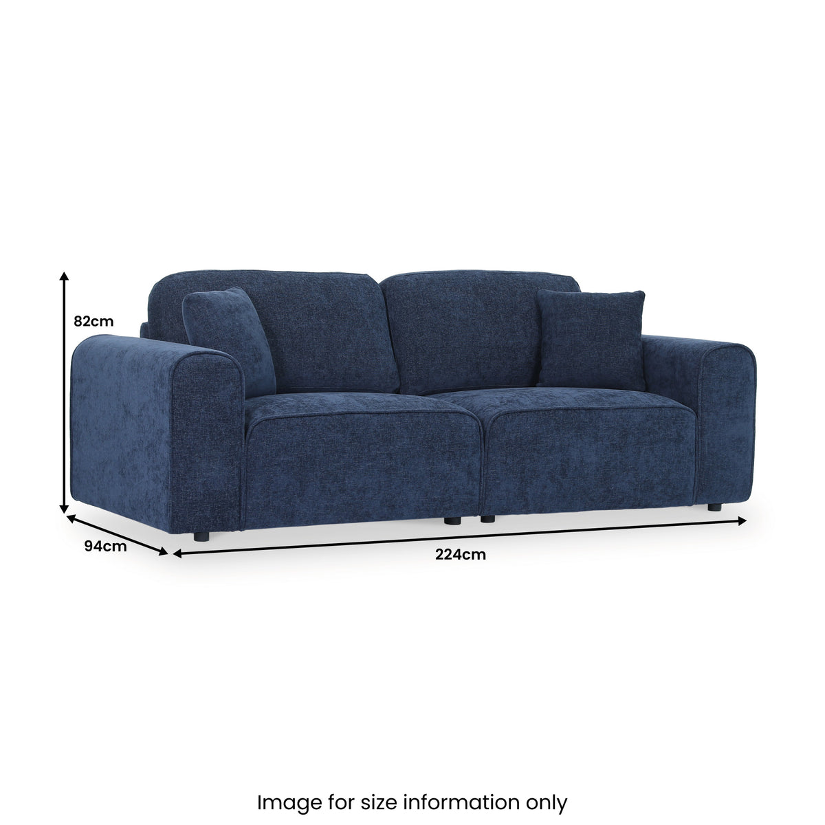 Hugo 4 Seater Sofa Deep Blue from Roseland Furniture