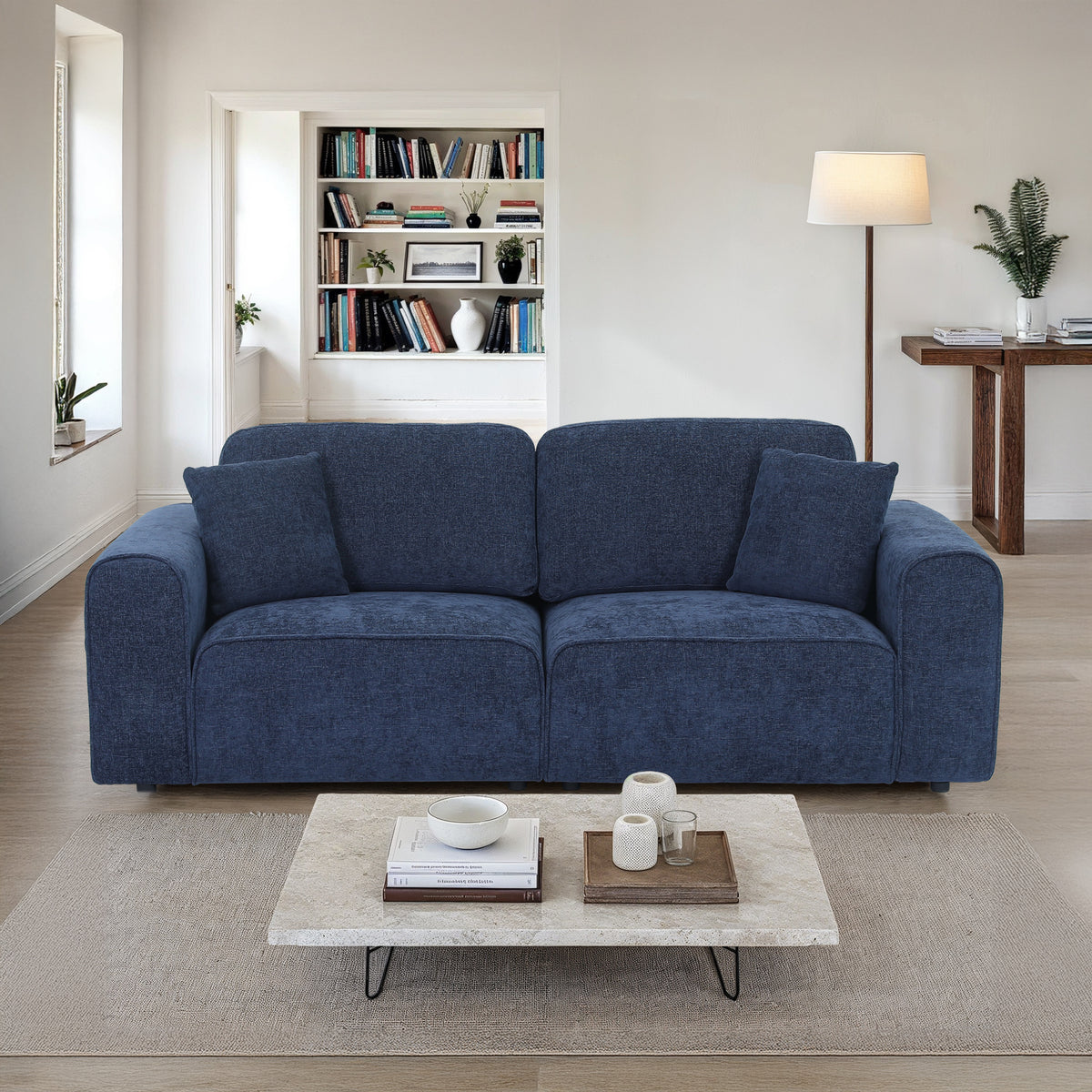 Hugo Deep Blue 4 Seater Sofa from Roseland Furniture