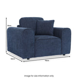 Hugo Armchair Deep Blue from Roseland Furniture