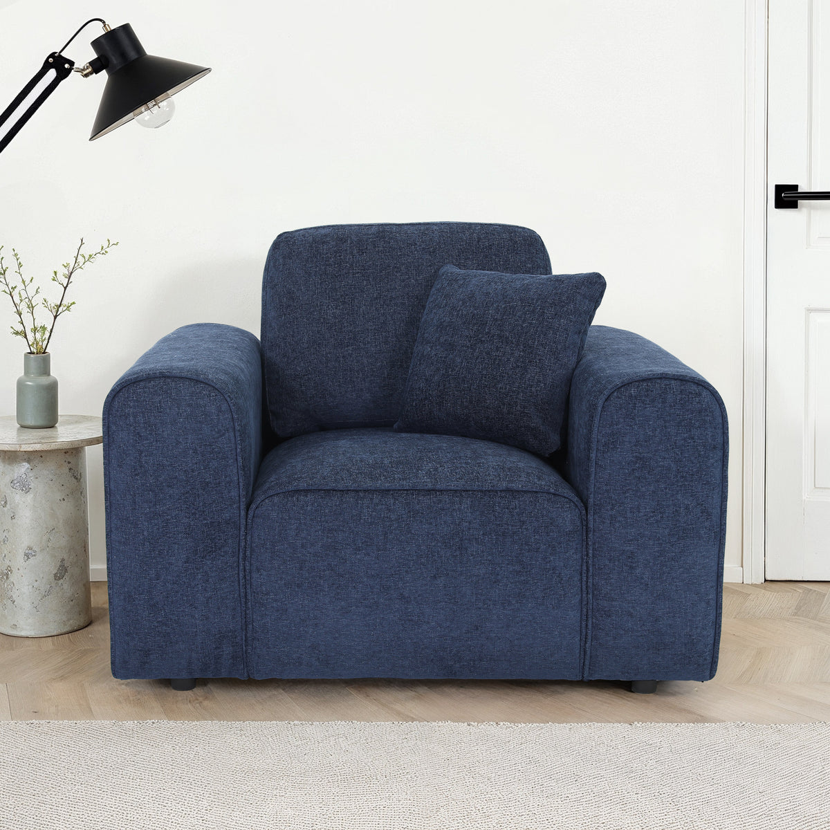 Hugo Deep Blue Armchair from Roseland Furniture