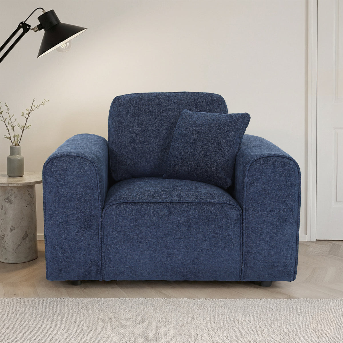Hugo Armchair Deep Blue from Roseland Furniture