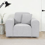 Hugo Fog Grey Armchair from Roseland Furniture