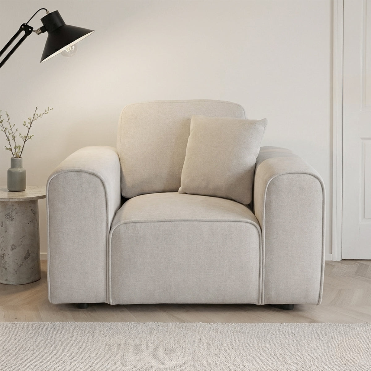 Hugo Armchair Natural Haze from Roseland Furniture