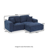 Hugo Chaise Sofa Deep Blue from Roseland Furniture