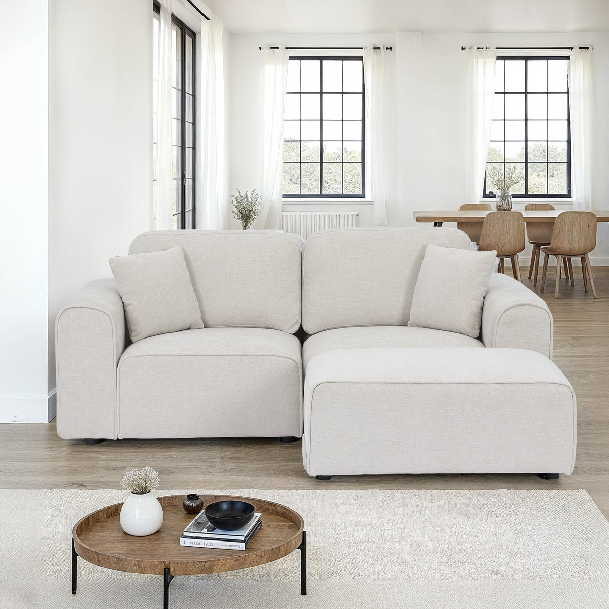 Hugo Natural Haze Chaise Sofa from Roseland Furniture