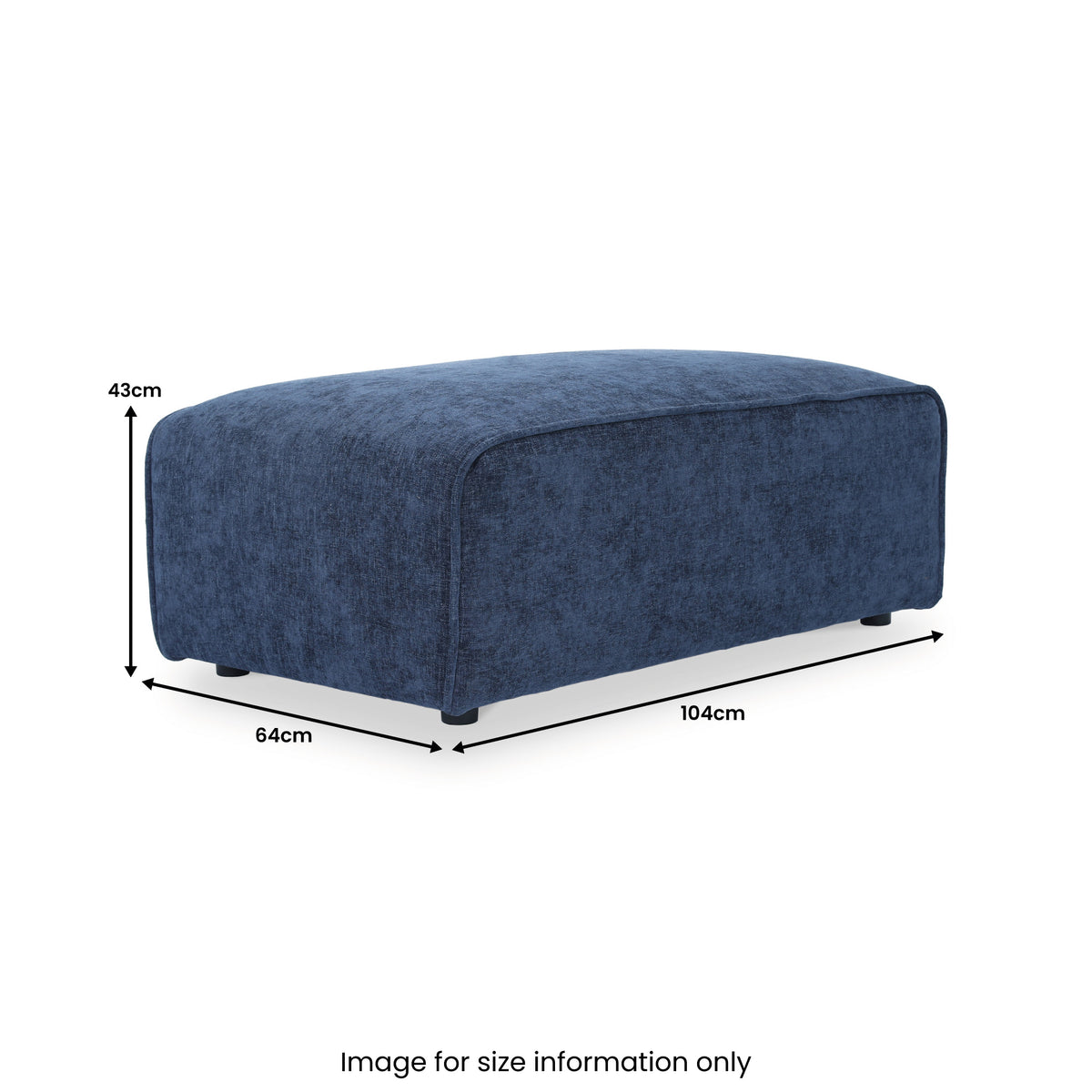 Hugo Footstool Deep Blue from Roseland Furniture