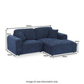 Hugo XL Chaise Sofa Deep Blue from Roseland Furniture